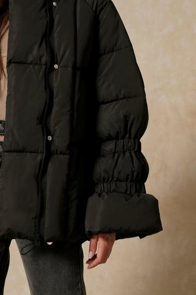 MissPap black Gathered Detail Oversized Puffer