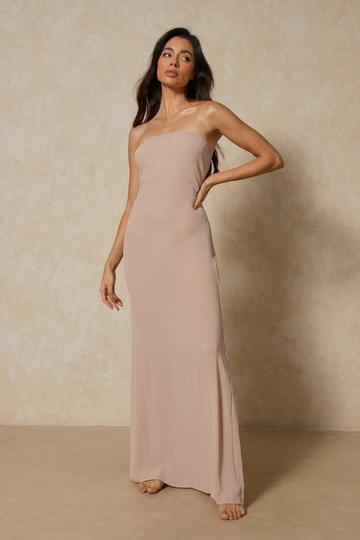 Sheer Bandeau Maxi Dress stone