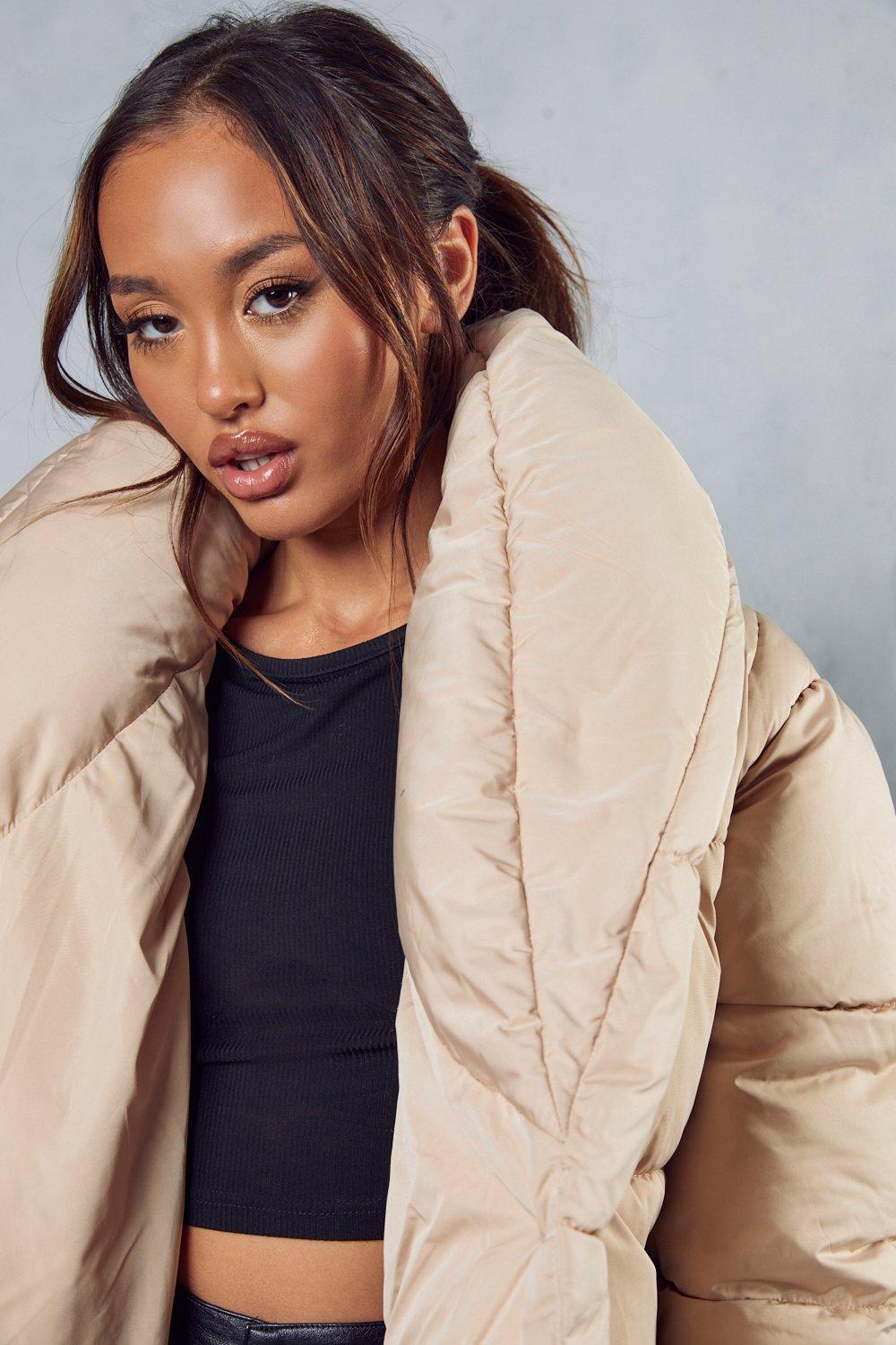 Misspap Recycled Oversized Collared Puffer Coat | Boohoo UK