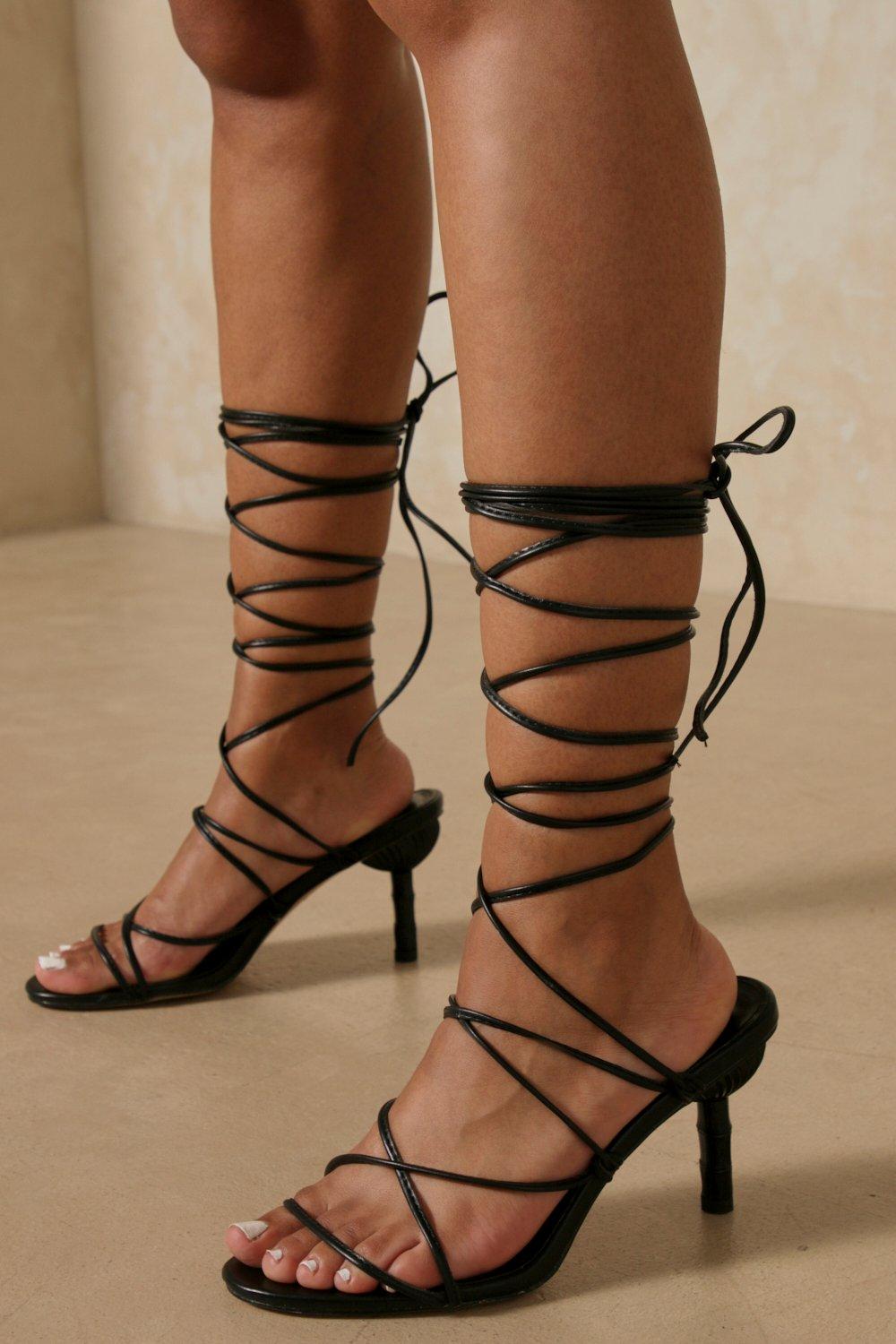 Strappy Bamboo Heels