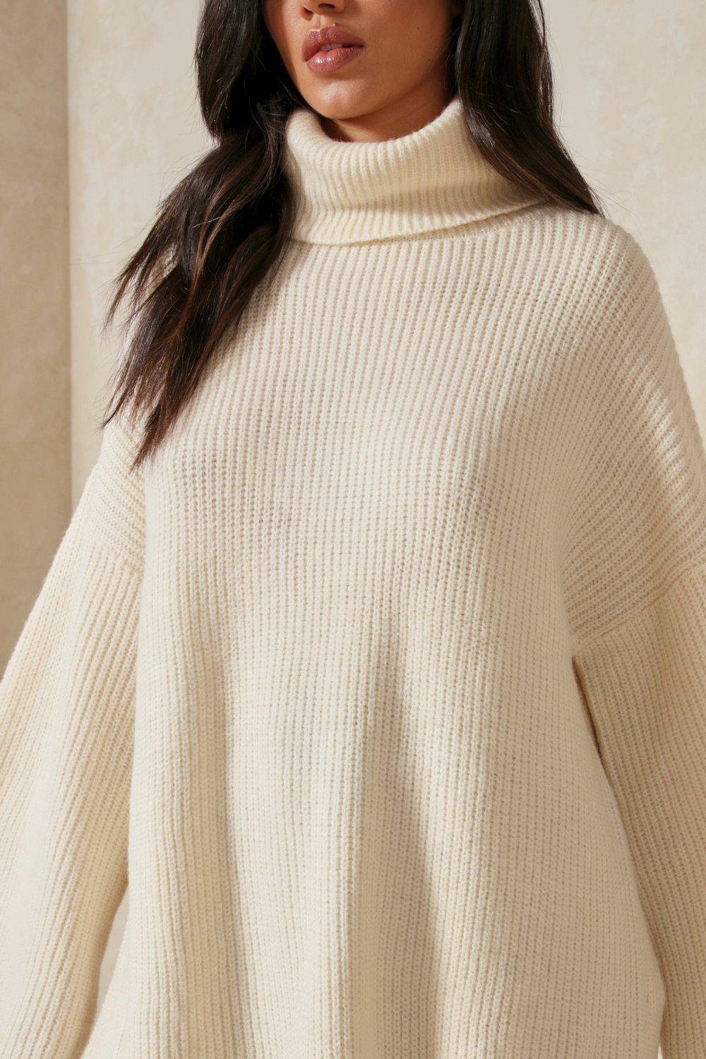 Oversized cream turtleneck on sale sweater