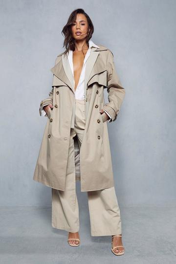 Oversized Belted Trench Coat mocha