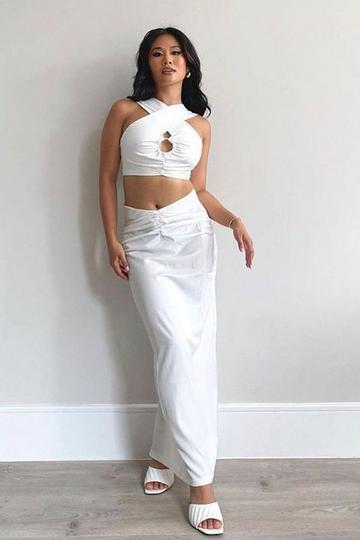 Ring Detail Crop Top off white