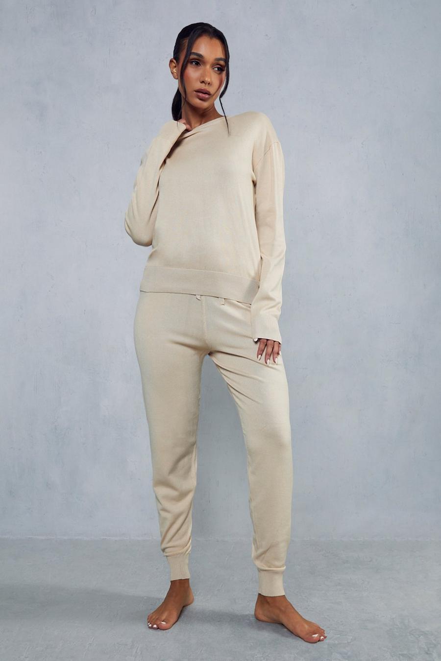 Stone Crew Neck Knitted Lounge Set image number 1