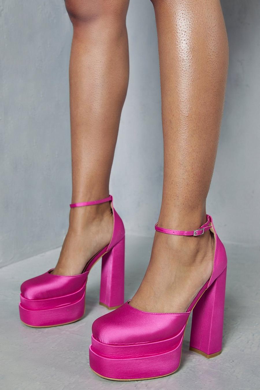Pink Extreme Platform Chunky Heels image number 1