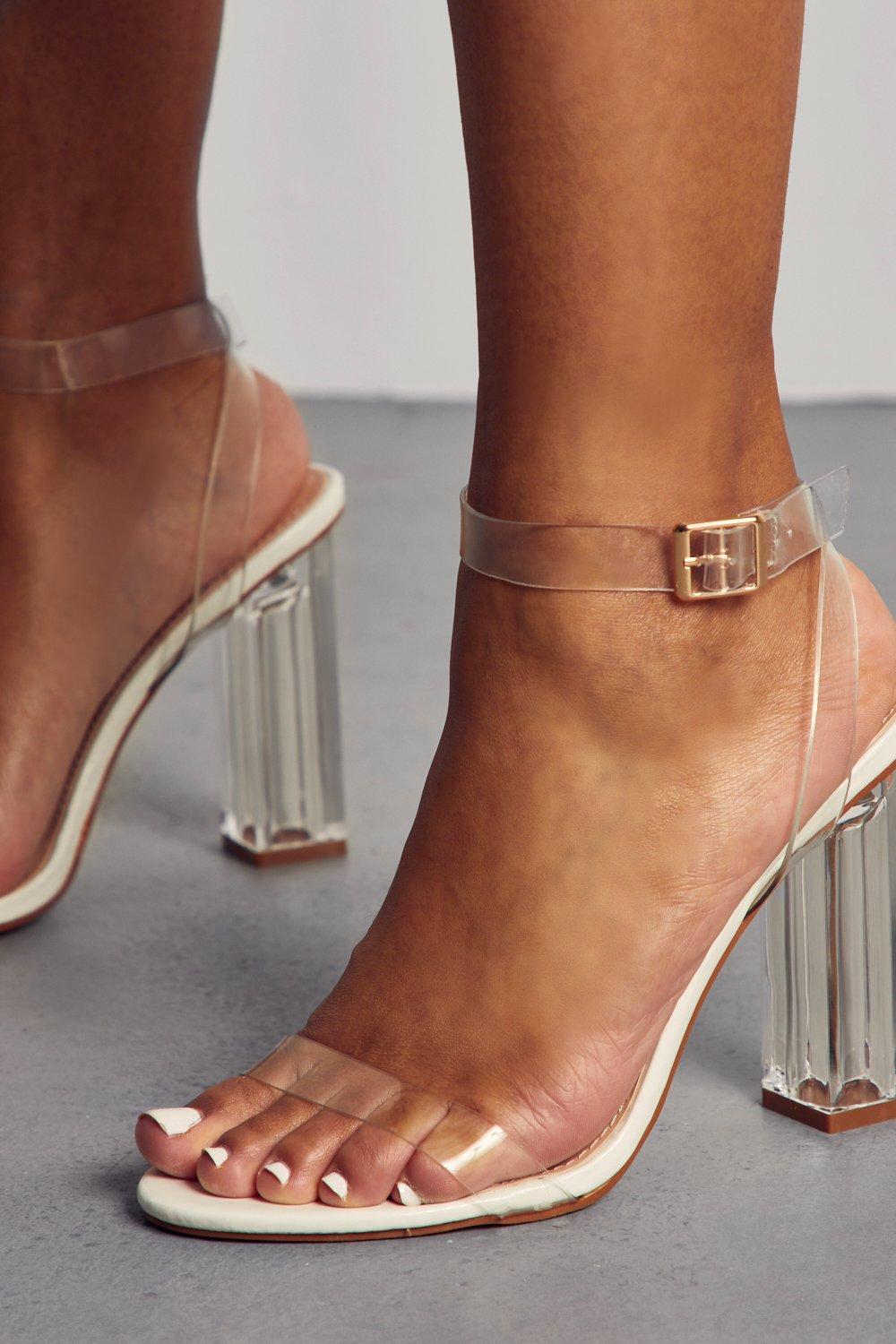 Boohoo clear hot sale block heels