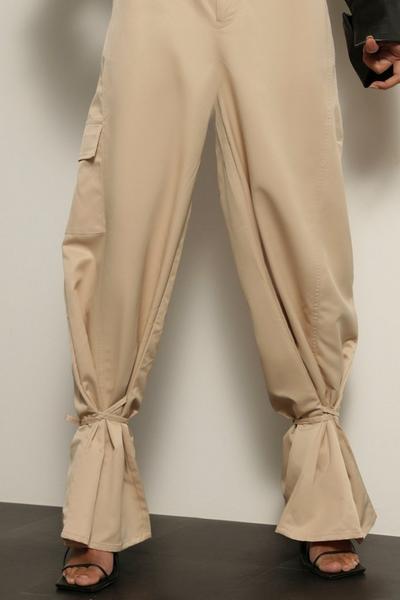 MissPap stone Folded Waist Cargo Trousers