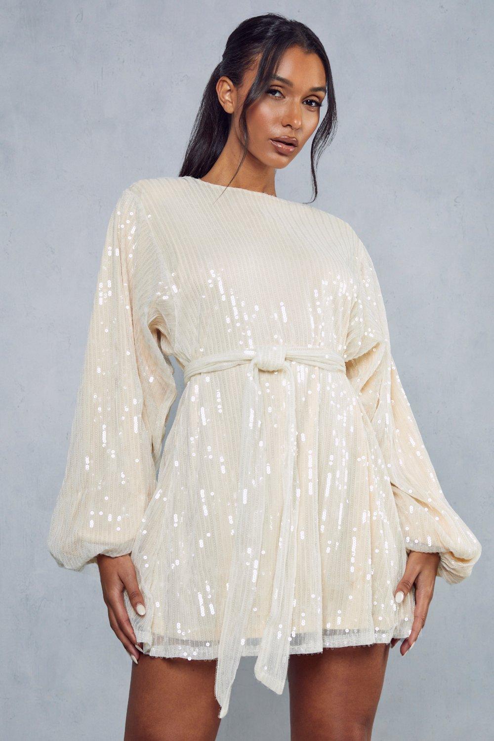 Cream hotsell sequin dress