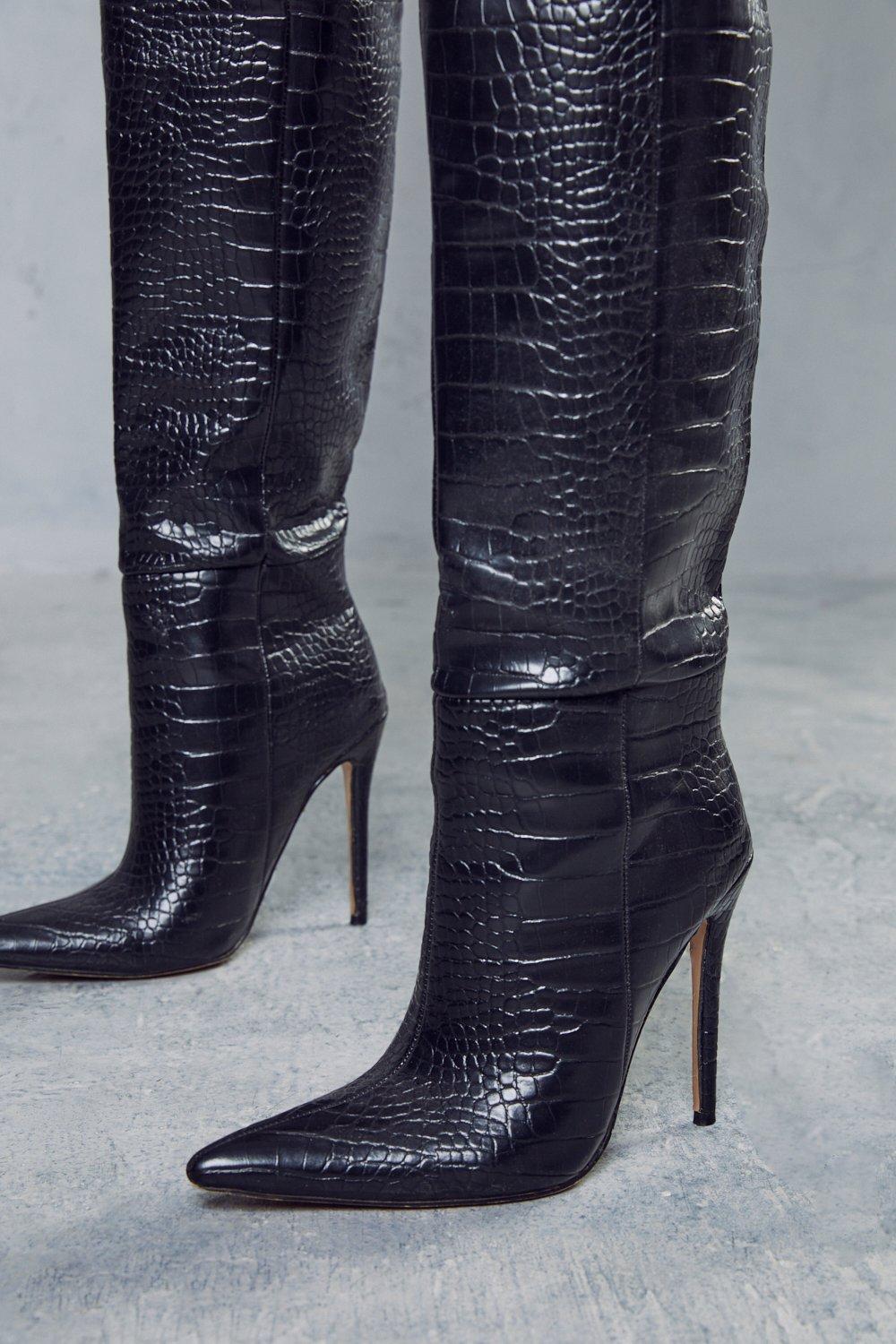 Crocodile hotsell heeled boots