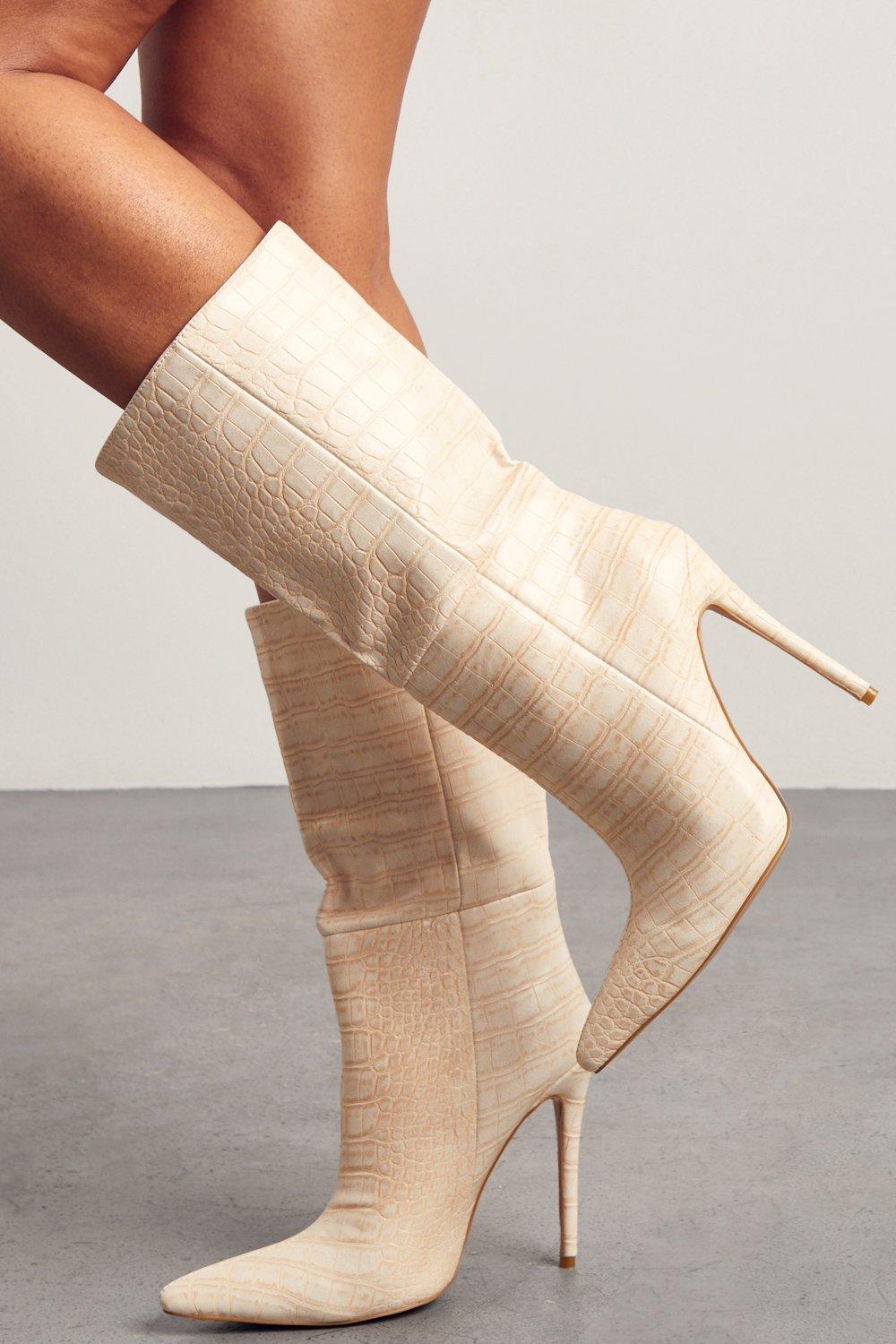 Nude pointed shop ankle boots