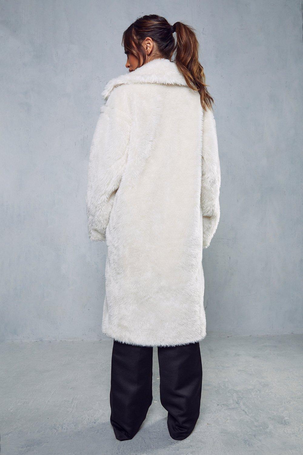 Boohoo teddy hotsell faux fur coat