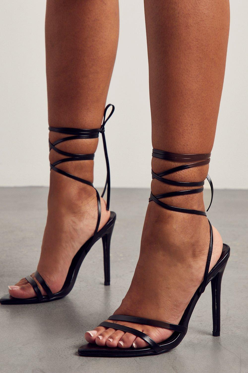 Strap up chunky heels sale