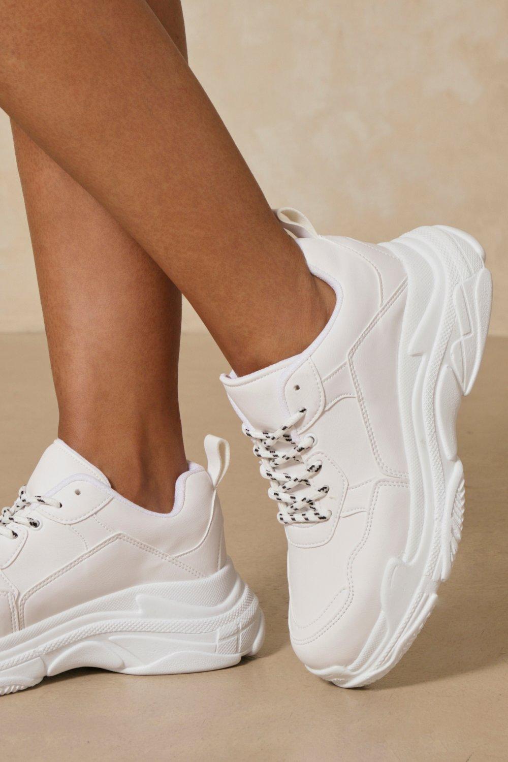 Public desire fiyah hot sale white chunky trainers