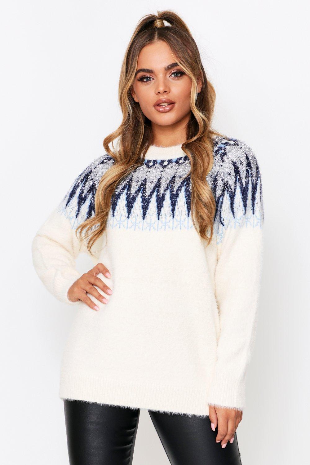 Jumpers | Christmas Feather Tinsel Jumper | MissPap