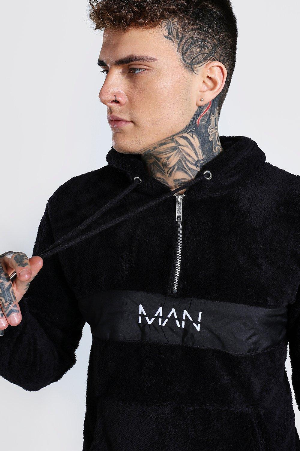 Original Man Quarter Zip Borg Hoodie