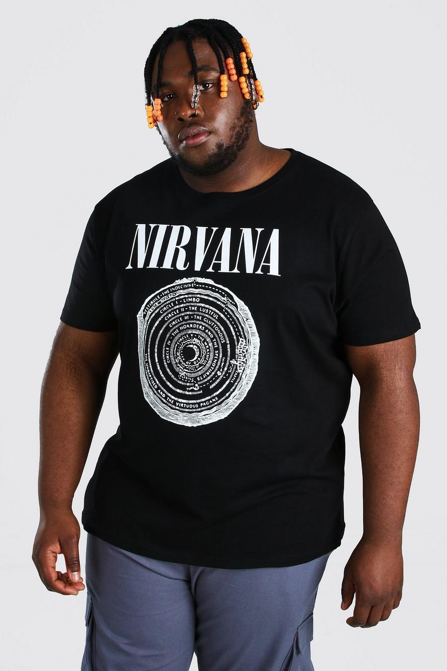 Camiseta con círculo de Nirvana licenciado talla Plus, Negro image number 1
