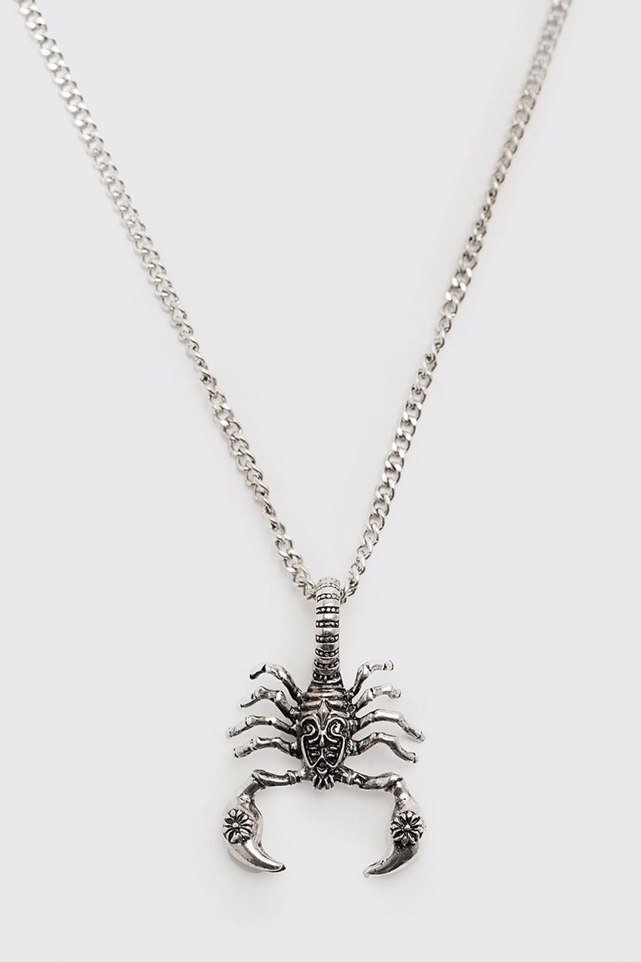 Silver Scorpion Pendant Necklace image number 1