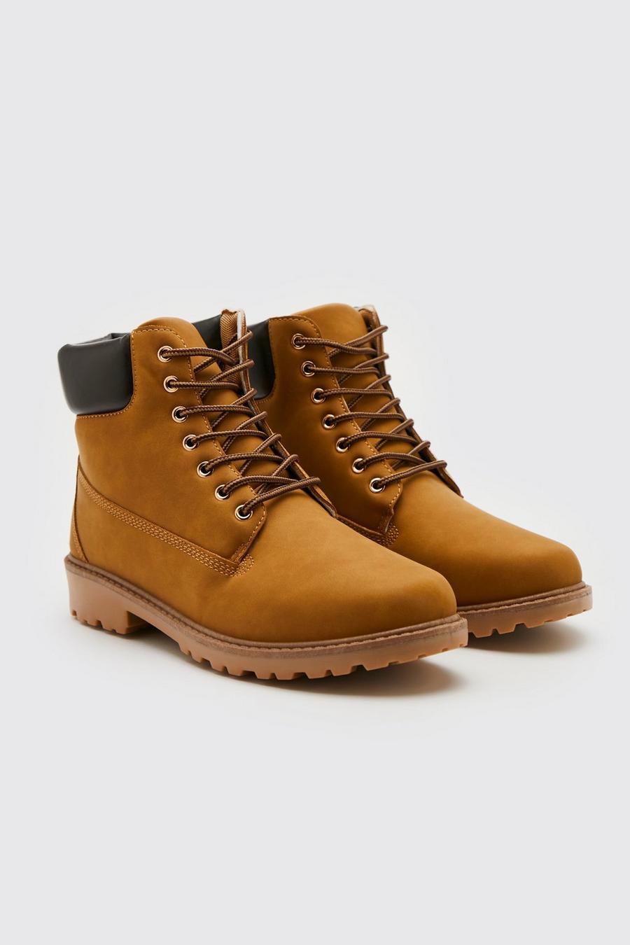 Tan marron Worker Boots image number 1