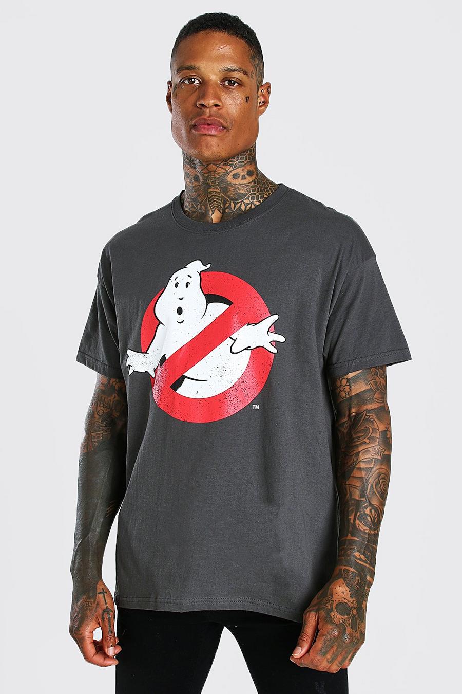 Charcoal Oversized Ghostbusters Licensed T-Shirt image number 1