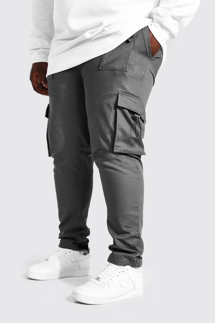 Slate Plus Size Tab Detail Woven Cargo Jogger image number 1