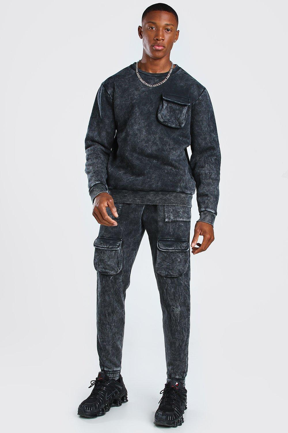 grey cargo tracksuit