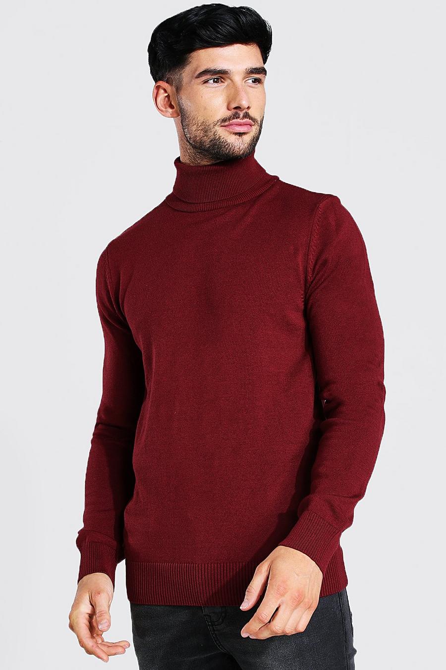 Burgundy Turtleneck Sweater image number 1
