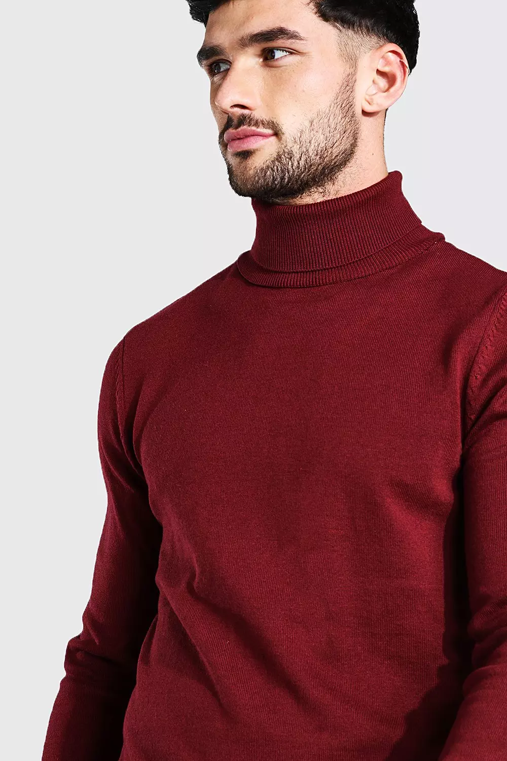 Mens burgundy 2024 roll neck