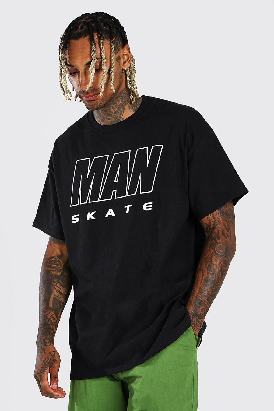 Black noir MAN Skate Oversized T-Shirt image number 1