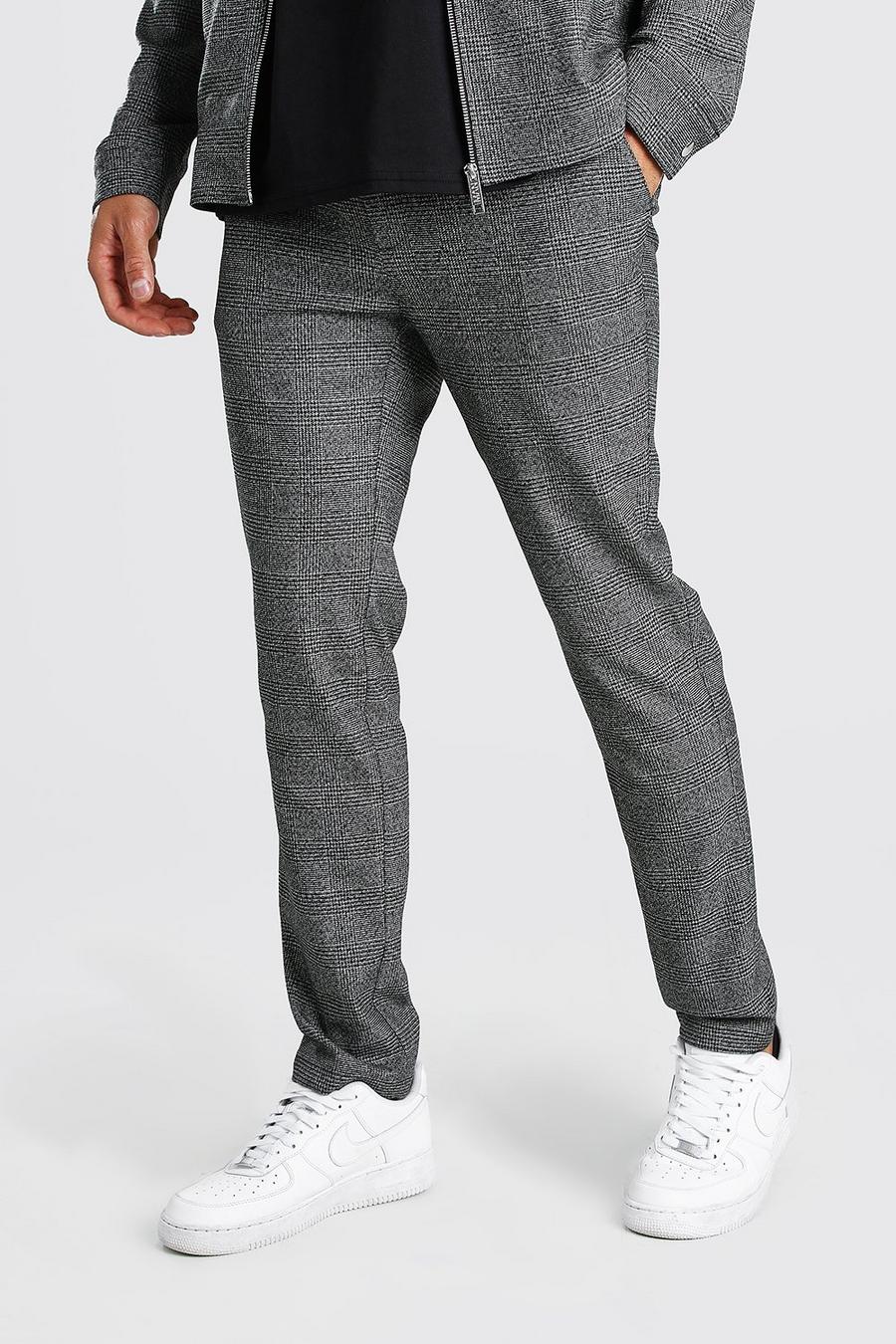 Charcoal Skinny Check Smart Coord Pants image number 1
