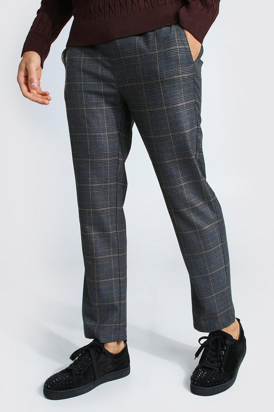 Charcoal Skinny Check Smart Cropped Jogger image number 1