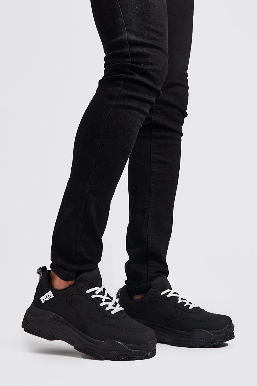 Black Chunky sneakers med matt finish image number 1