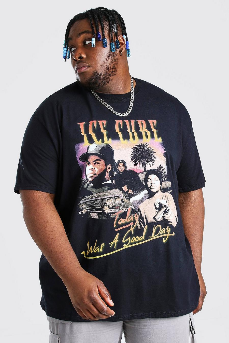 Black Plus Size Gelicenseerd Ice Cube Homage T-Shirt image number 1