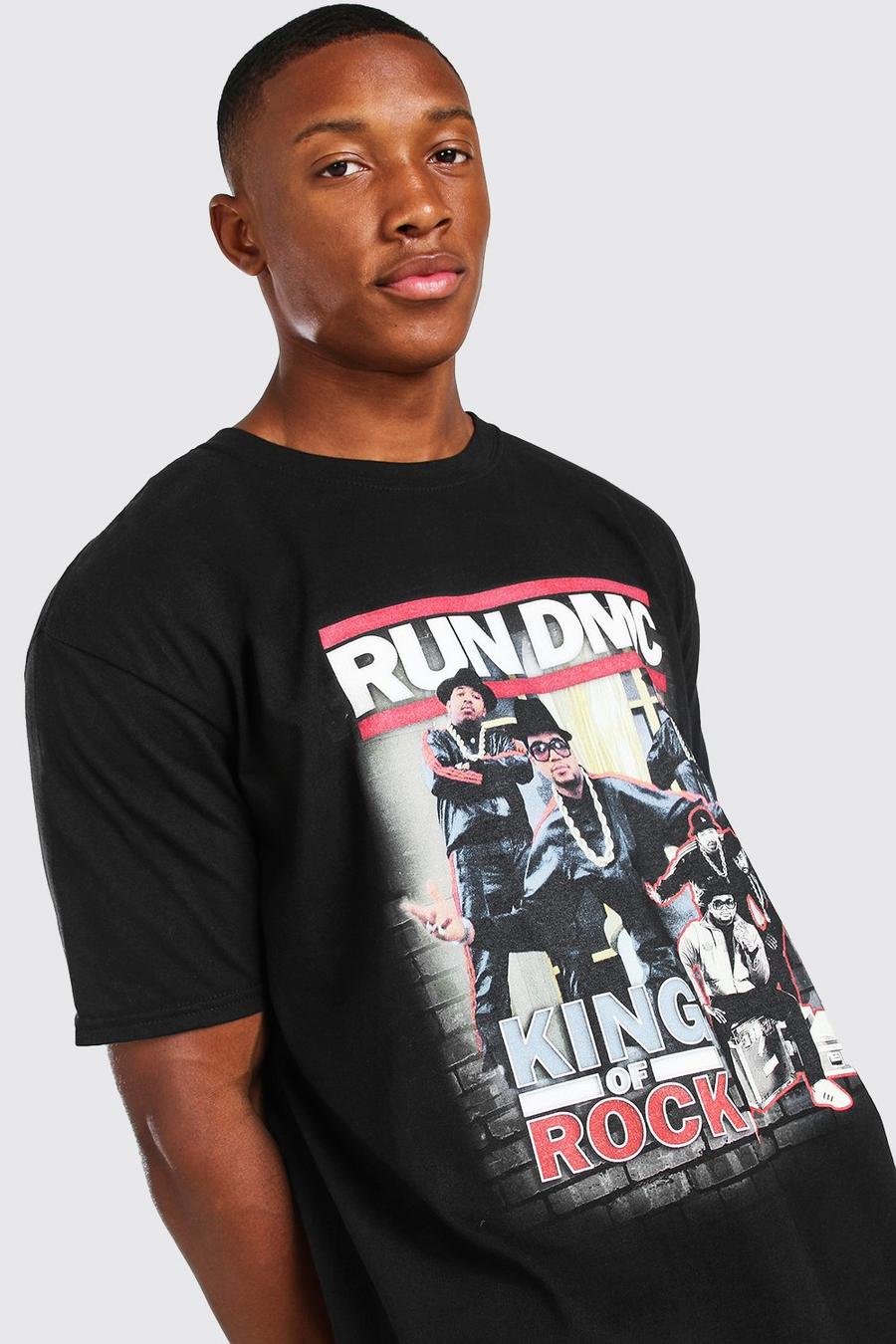 Black Oversized Run DMC License T-Shirt image number 1