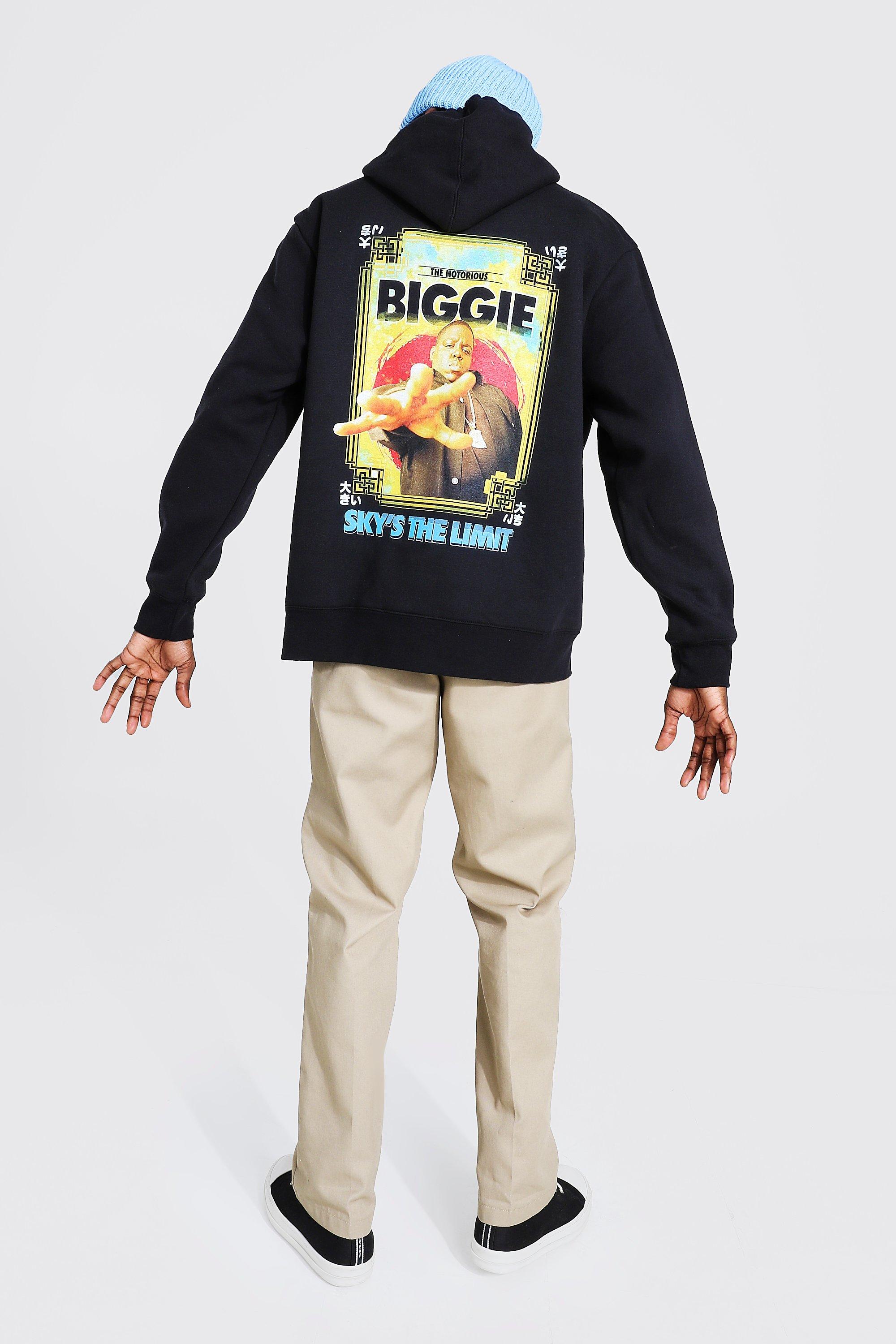 Men s Oversized Biggie Back Print License Hoodie boohoo