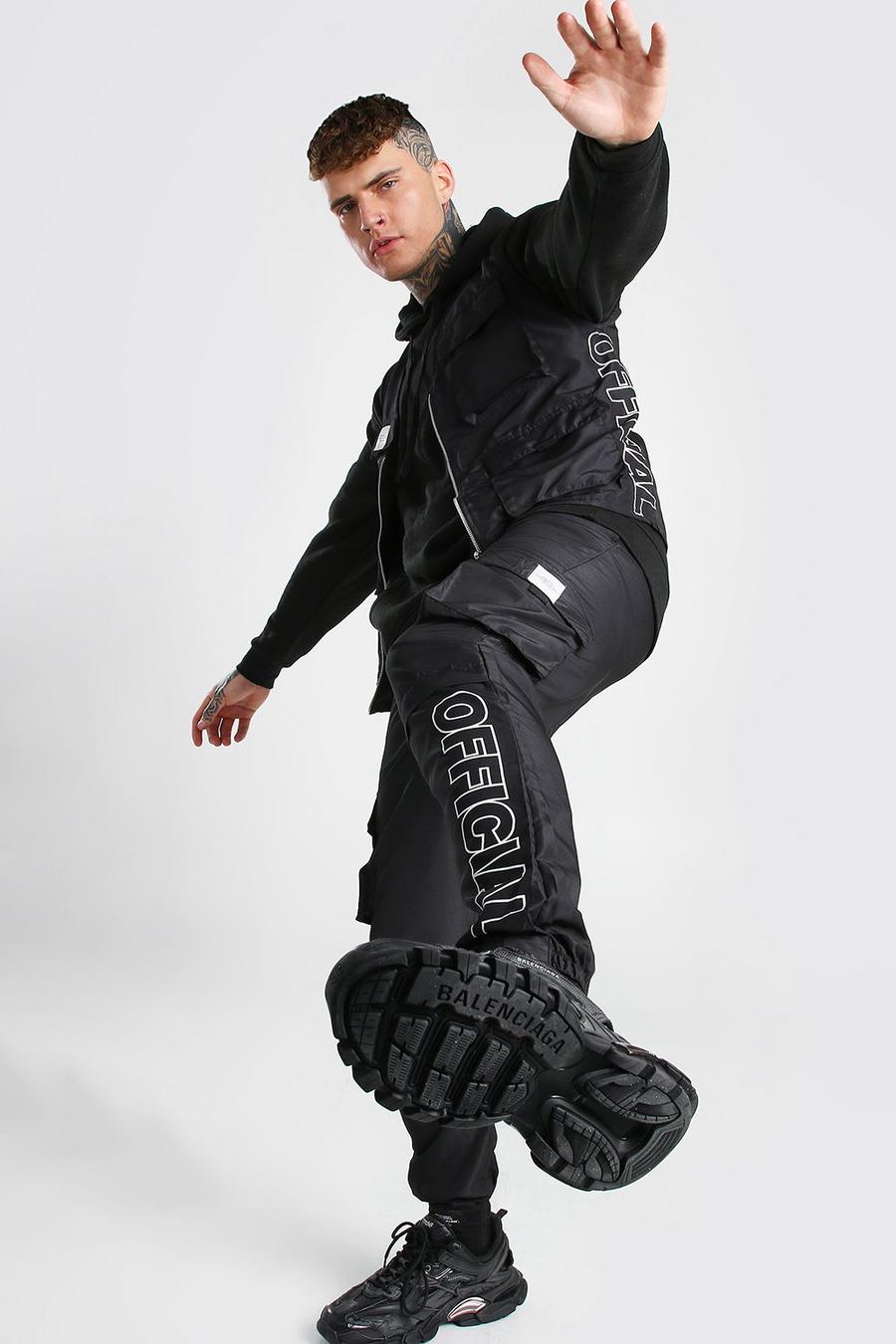 Black Official Shell Utility Tank And Jogger Set image number 1