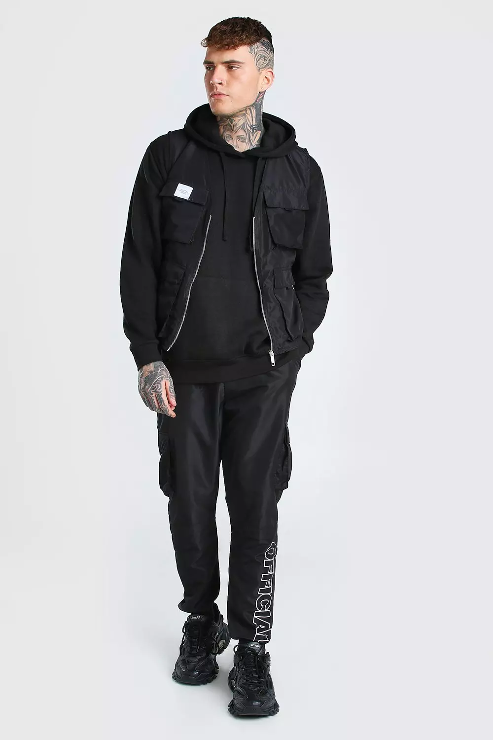 Black Official Shell Utility Vest And Jogger Set alternative image