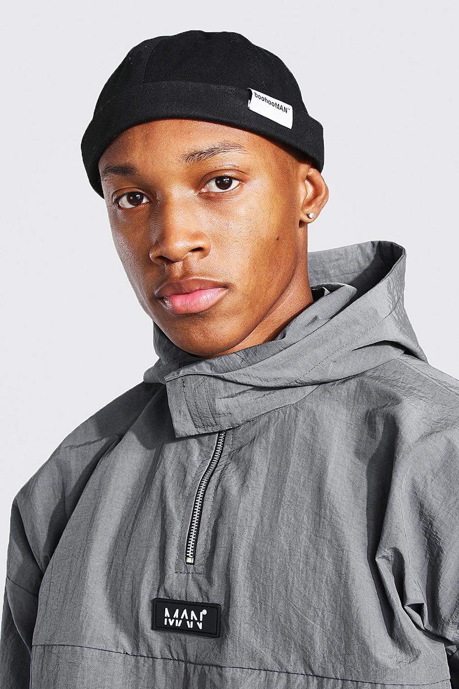 Chapeau en coton tissé à étiquette Official Man, Noir image number 1