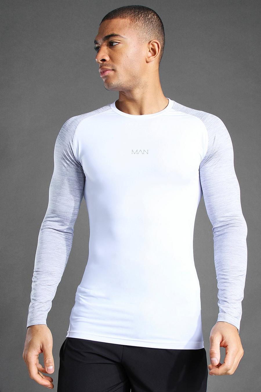 White MAN Active L/S Compression Top image number 1