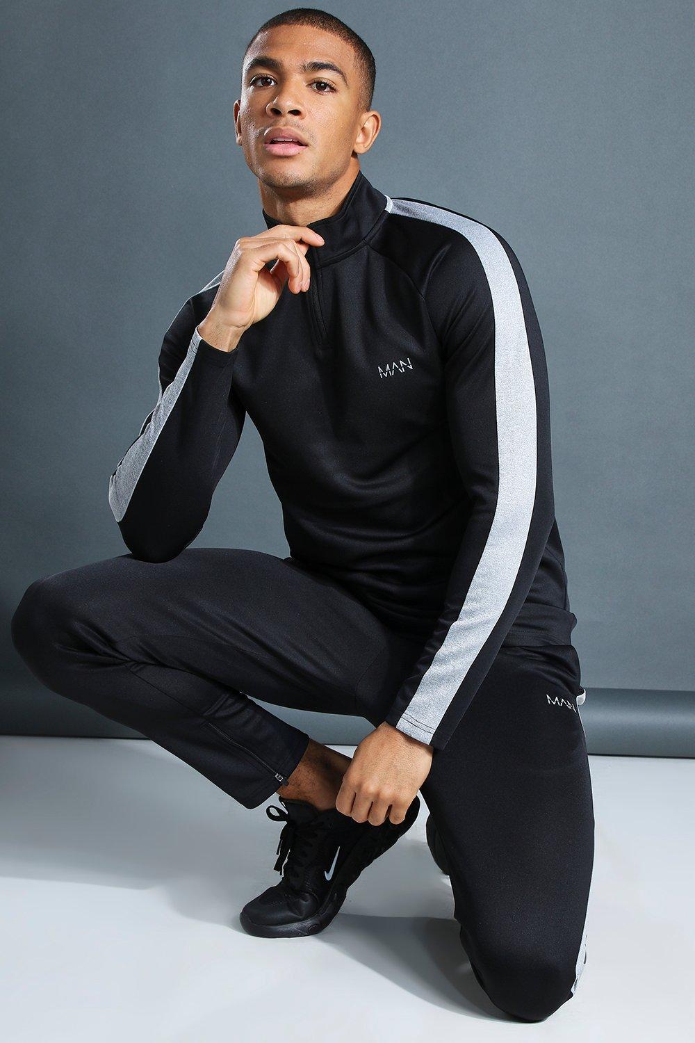 Man Active Gym Funnel Neck Tracksuit