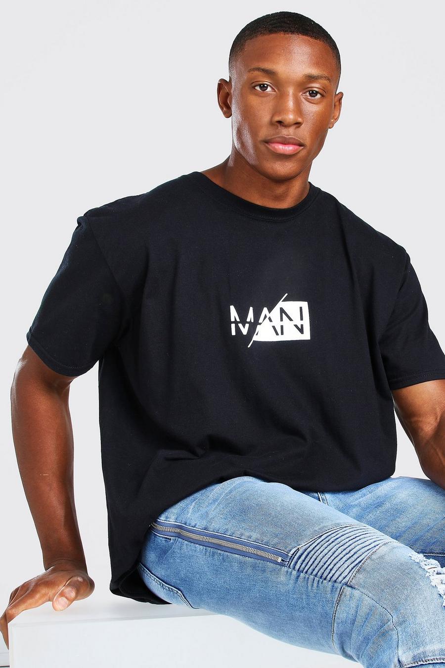 Black Original Man Half En Half Logo T-Shirt image number 1