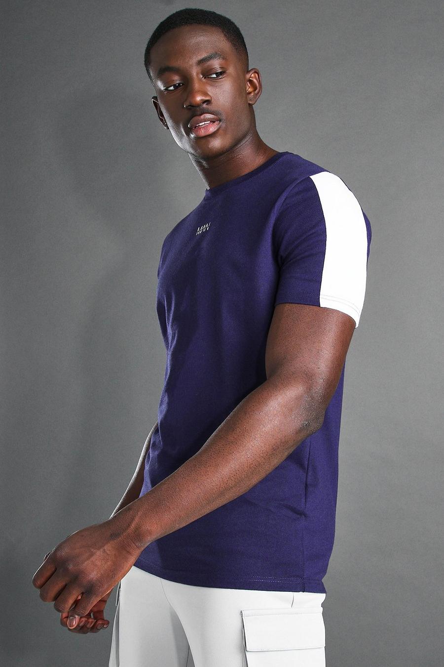 T-shirt MAN Active primavera-estate con pannelli alle maniche, Blu oltremare image number 1