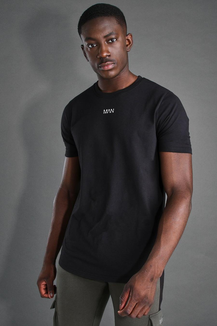 Black MAN Active Kortärmad t-shirt med rundad kant image number 1