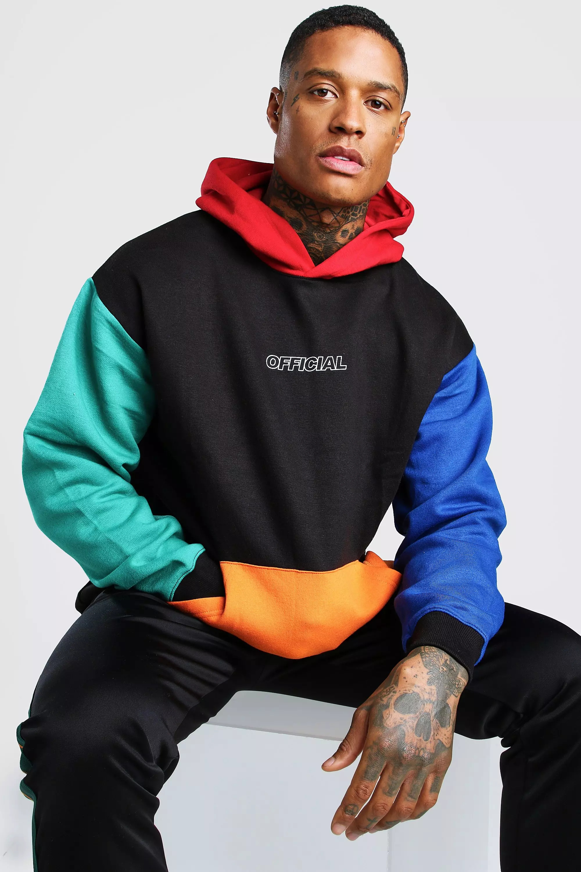 Color block sale hoodie