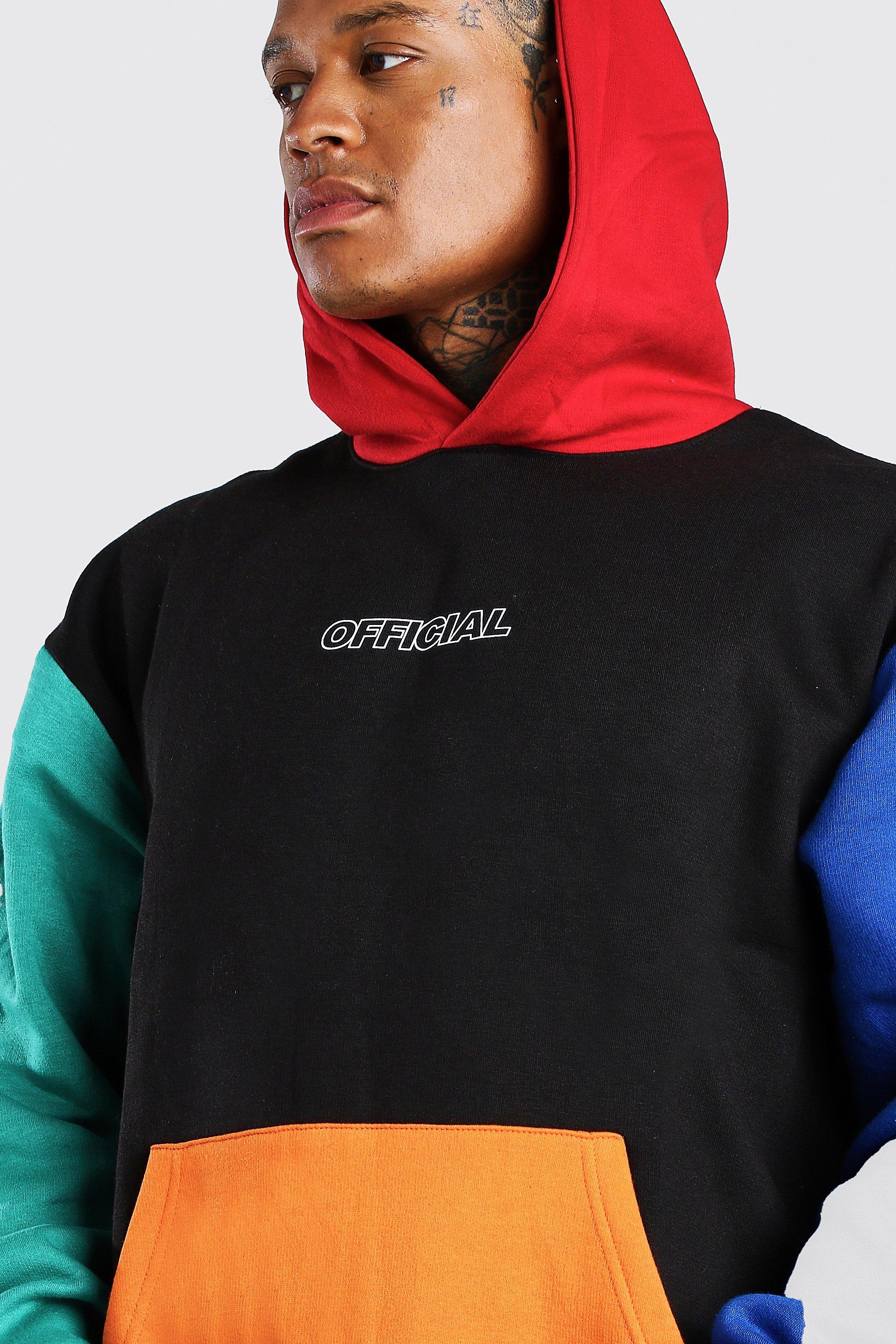 Block colour outlet hoodie