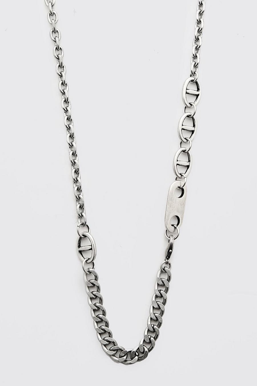 Silver Contrast Multi Link Chain image number 1