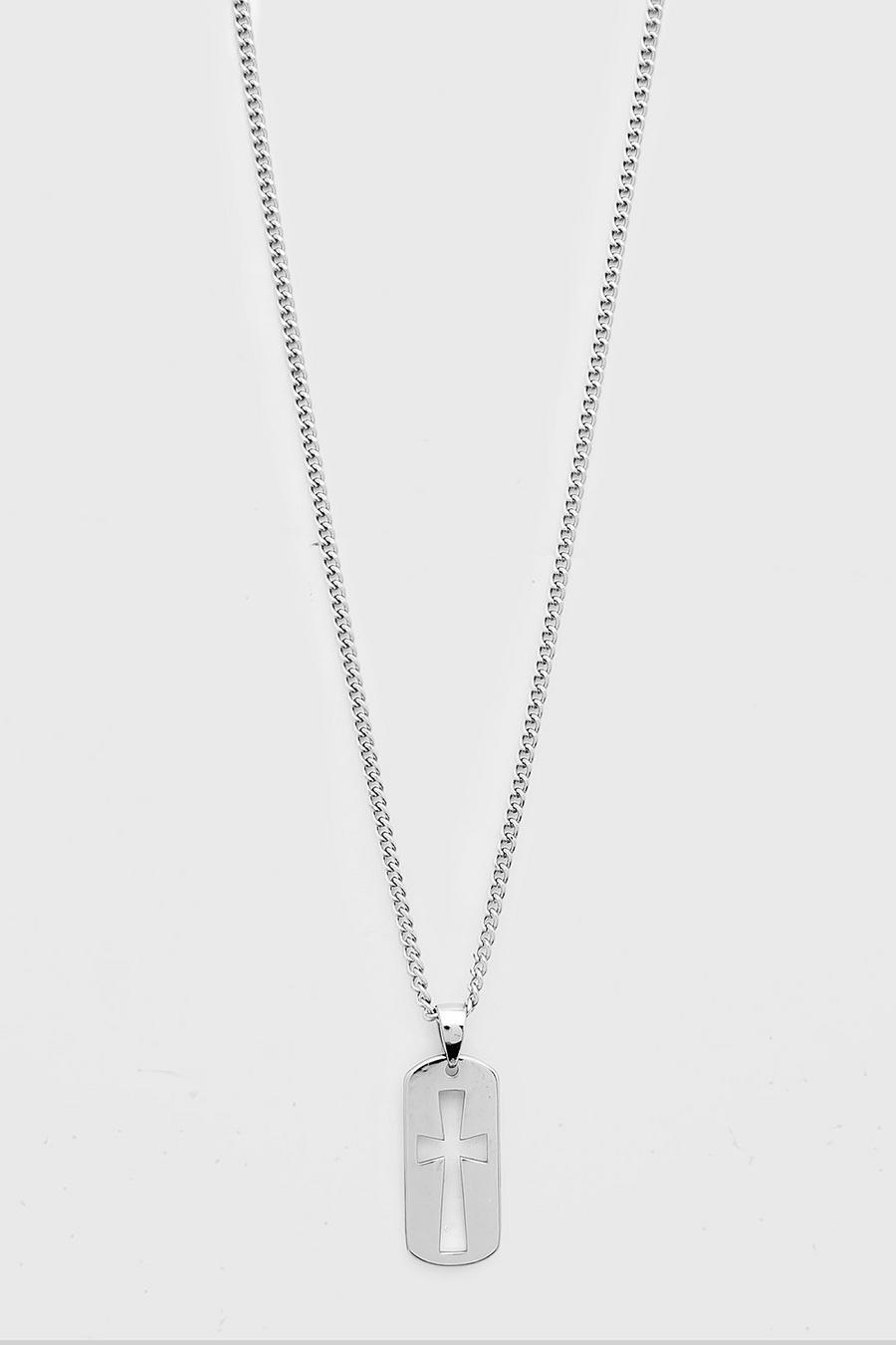 Silver Cross Pendant Chain image number 1
