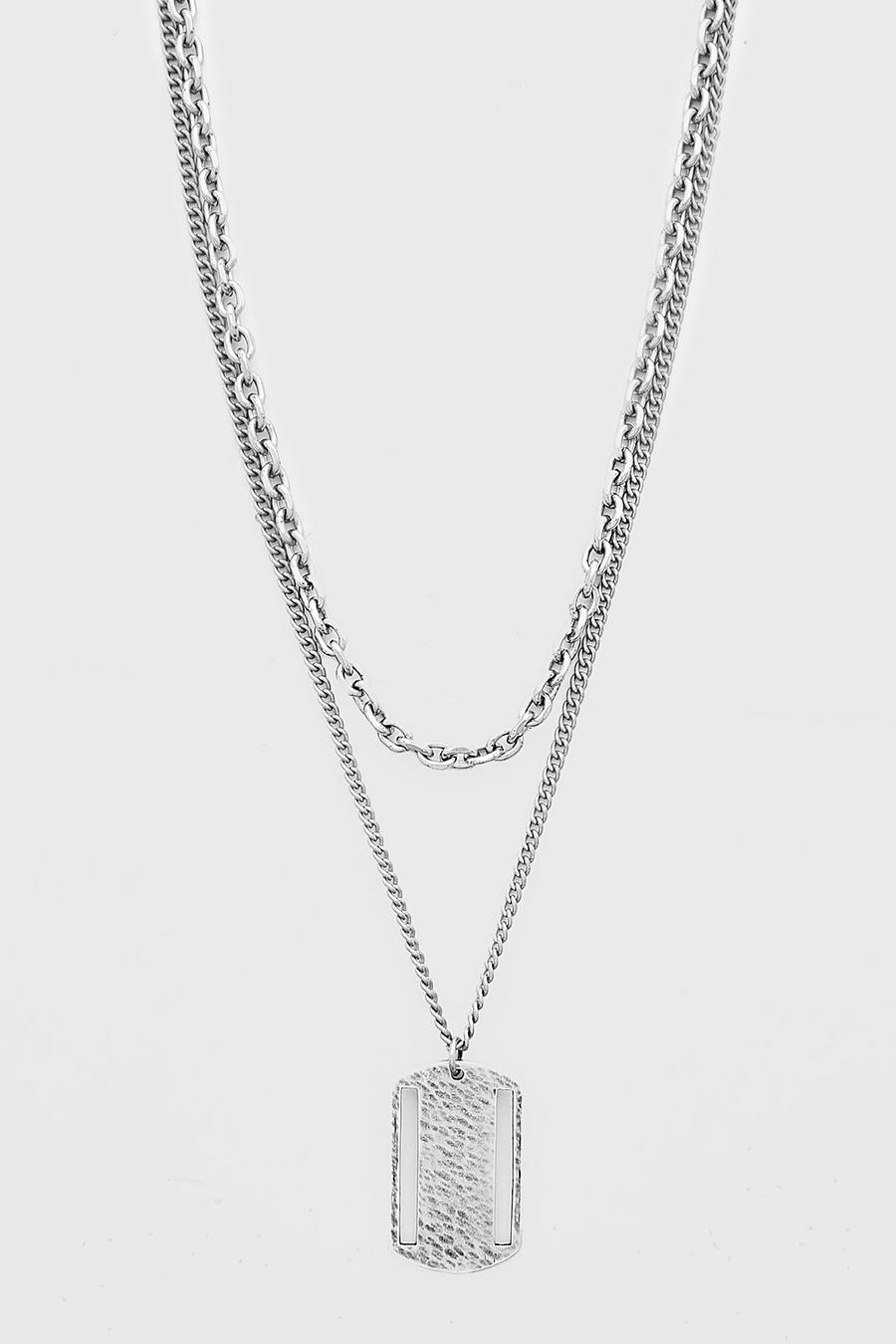 Silver Dubbele Ketting Met Dog Tag image number 1