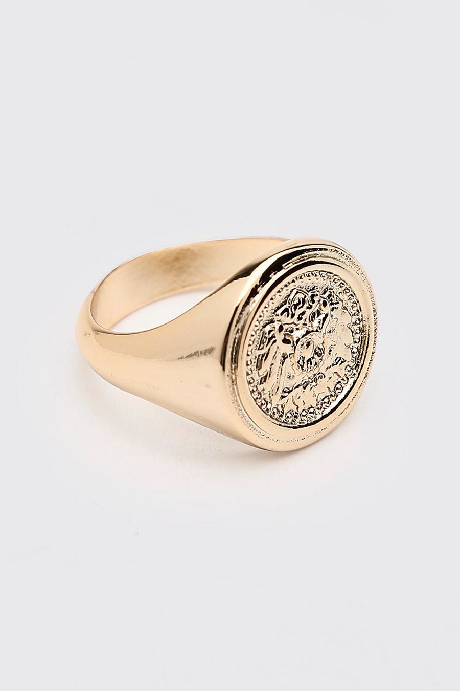Gold Zegel Ring Met Medallion image number 1