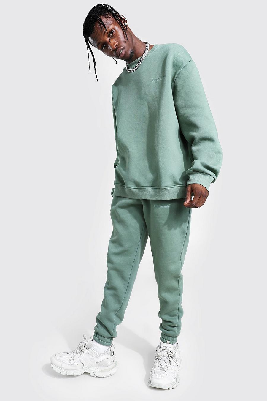 Sage Overdyed Official MAN Sweater Tracksuit image number 1