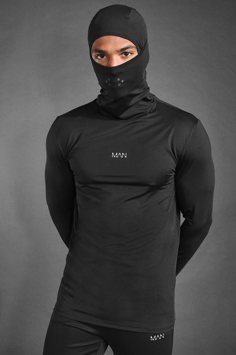 Sudadera marcada con capucha y braga de cuello MAN Active, Negro image number 1